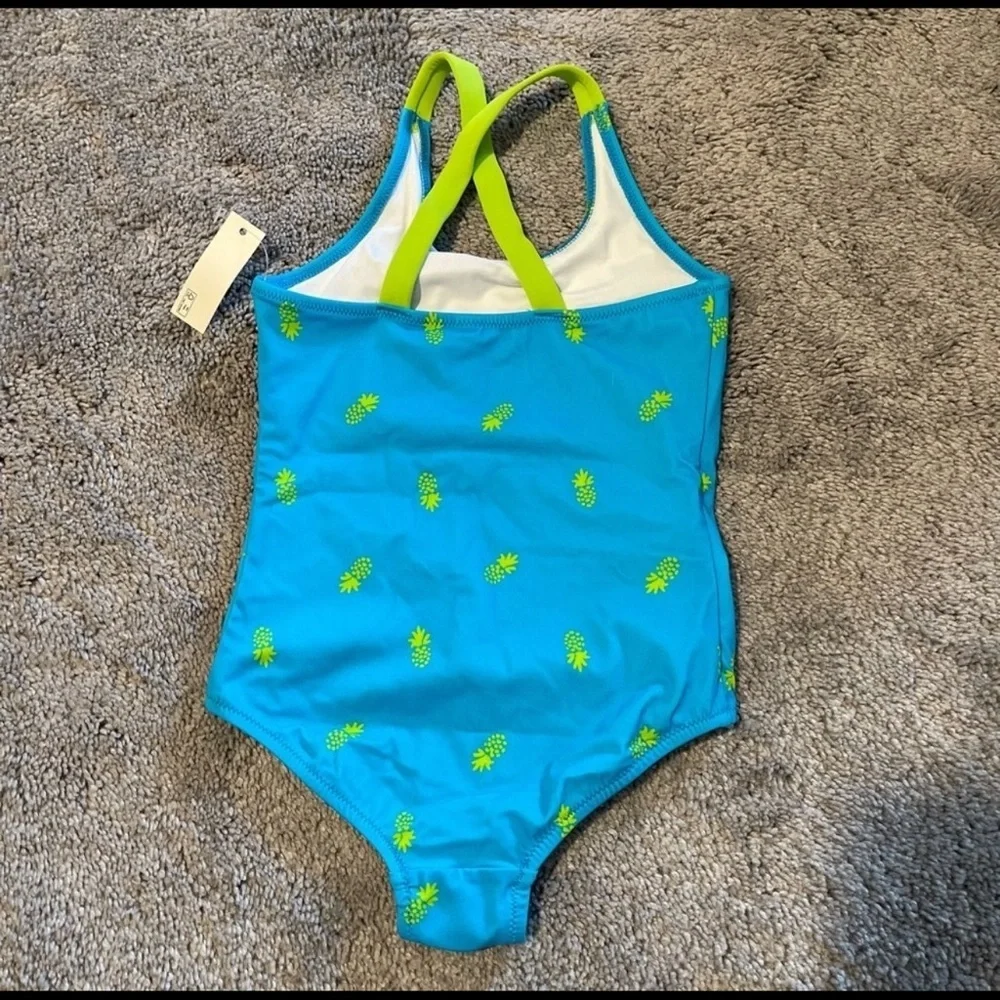 NWT Amazon Essentials Blue Pineapple Kids Bathing Suit 4T